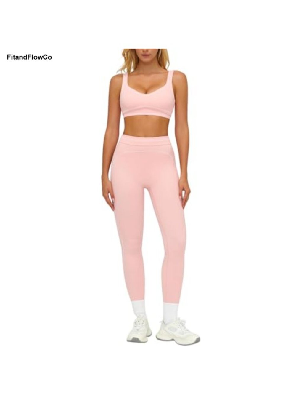 2 Piece Workout Set U Back Sports Bra High Waist Leggings